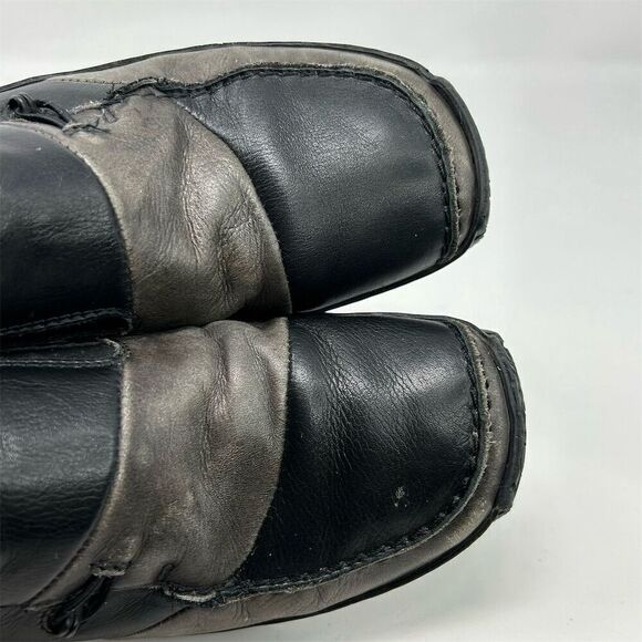 Rieker Multicolor Gray and Black Leather Loafers Slip On Casual Shoes Size 40 - Picture 13 of 14